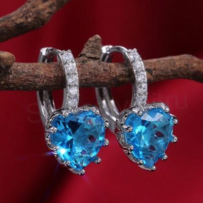 Kruhové náušnice srdce se zirkony červené (BE1)