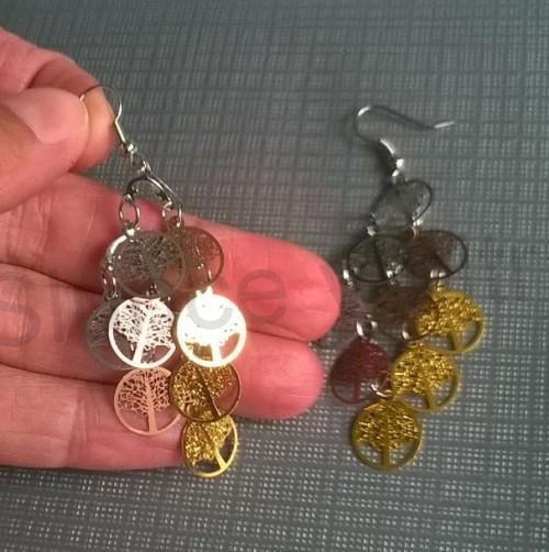 Dlouhé visací náušnice strom života barevné (BB685)