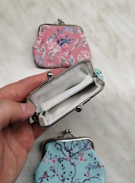 Peněženka na mince s květinami starorůžová (J35)