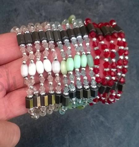 Magnetický hematitový náramek / náhrdelník / ozdoba do vlasů 3v1 (BC534)