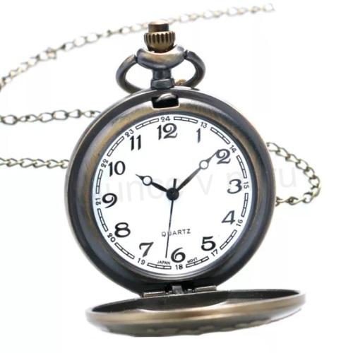 Kapesní cibulové hodinky s řetízkem - Letadlo, letoun (H335)