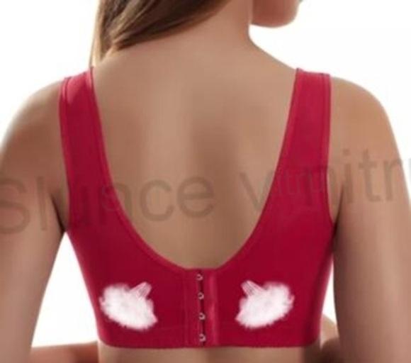 Dámská podprsenka bezkosticová podprsenka s push up efektem 85C červená (K159)