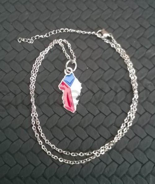 Náhrdelník s přívěškem Česká Republika z nerez oceli (BD588)