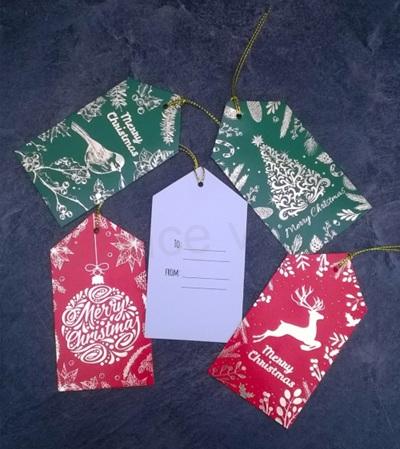 Vánoční jmenovky, visačky na dárky ptáček 11 x 6 cm (V96)