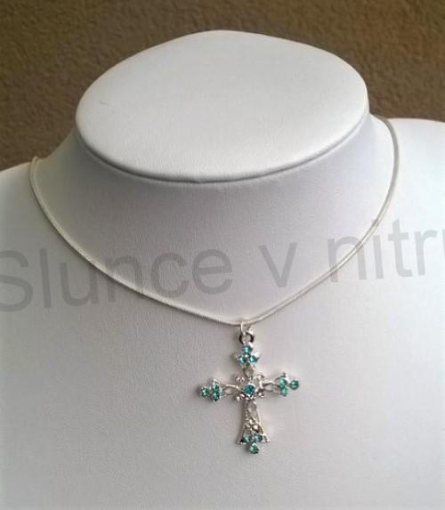 Náhrdelník s přívěškem kříže se zirkony hadí (BD592)