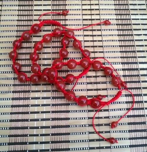 Minerální náramek s karneolem shamballa (X1252)