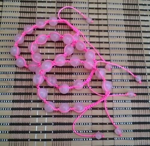 Minerální náramek růženín shamballa (X1255)