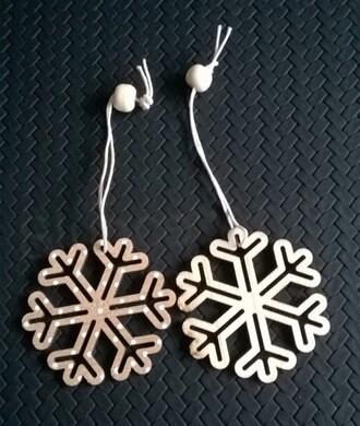 Dřevěné vánoční ozdoby vločka (H379)