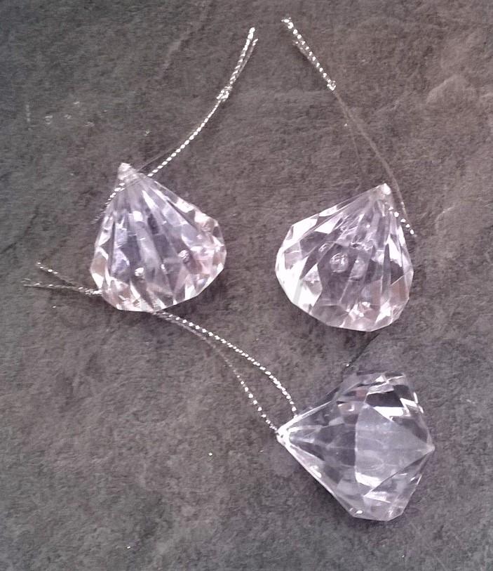 Závěsná ozdoba diamant AB - 3,7 x 3 cm (H394)