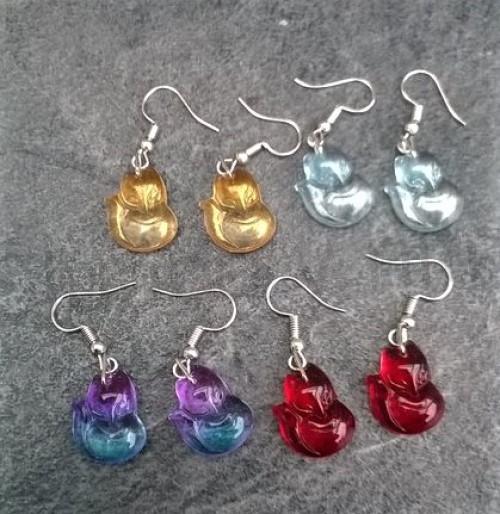 Visací náušnice Liška z Lampglas skla (BB720)