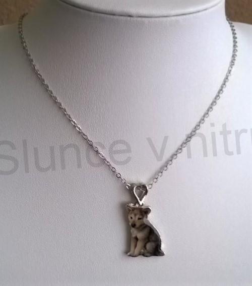 Náhrdelník s přívěškem vlka (BD606)