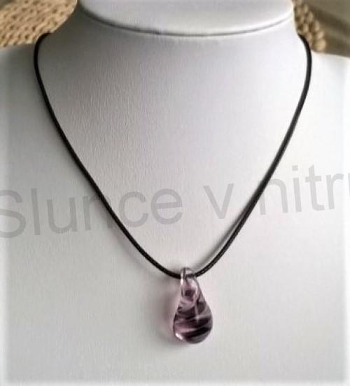 Náhrdelník kapka, slza z Lampglas skla (BD617)
