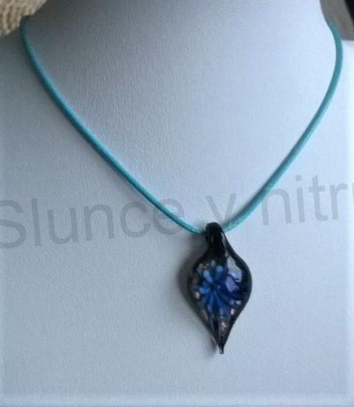 Náhrdelník slza, kapka z Lampglas skla (BD621)