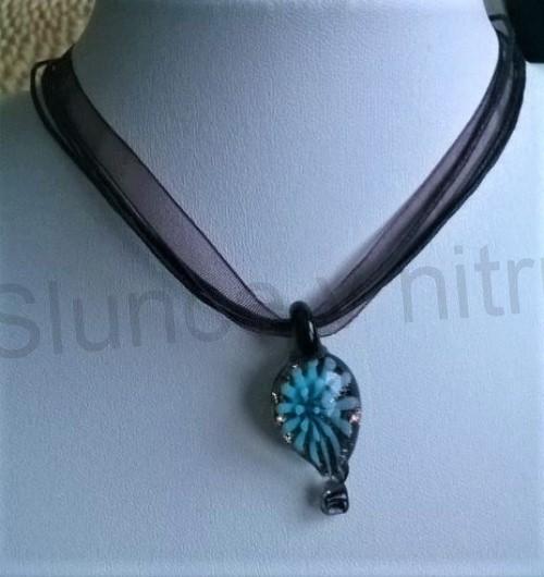 Náhrdelník slza, kapka z Lampglas skla (BD624)