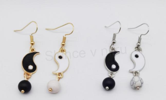 Minerální náušnice Jina Jang - Magnezit, láva 8,5 x 8,5 mm (X1361)