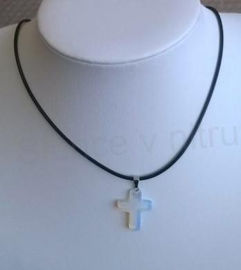 Minerální náhrdelník Opalit kříž (X1365)