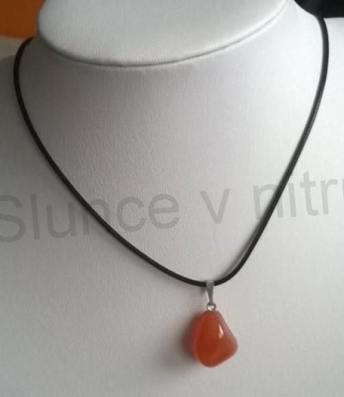 Náhrdelník přívěšek s karneolem (X1378)