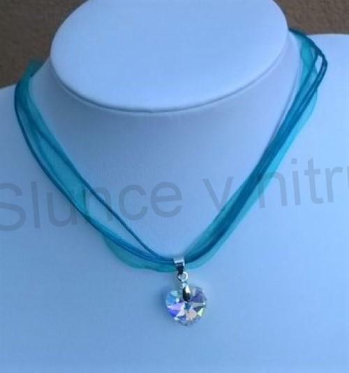 Náhrdelník s rakouským křišťálovým srdcem Swarovski (BD628)