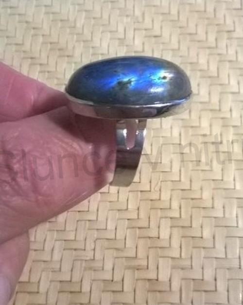 Nastavitelný minerální prsten labradorit (X1446)