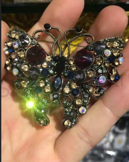 Brož Motýl swarovski elements 6,3 x 5,5 cm (HB110)