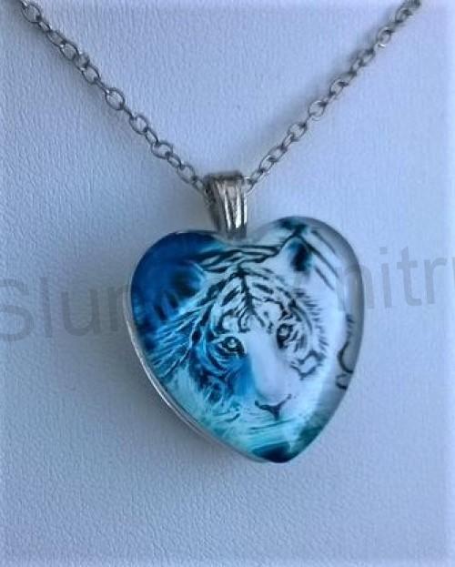 Náhrdelník s přívěškem bilého tygra (BD679)
