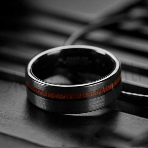 Pánský černý prsten z chirurgické oceli (BP105)
