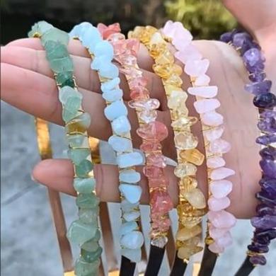 Čelenka do vlasů s minerály malachit (X1513)