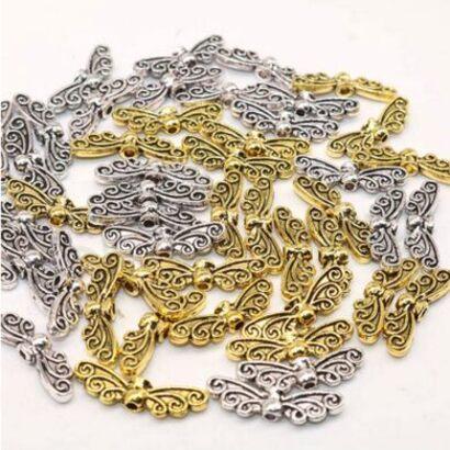 Andělské křídlo 14 x 5 x 3 mm zlaté (AC267)