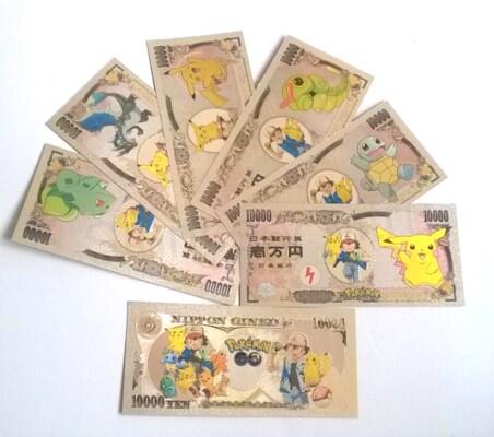 Postříbřená bankovka Pokemon - plaketa (MA25)