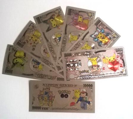 Postříbřená bankovka Pokemon - plaketa číslo 5 (MA26)