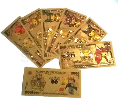 Pozlacená bankovka Pokemon - plaketa číslo 5 (MA27)