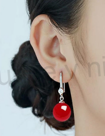 Postříbřené minerální náušnice s jadeitem a zirkonem (X1542)