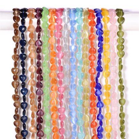 Minerální korálek kočičí oko 8 x 8 mm růžový (X1550)