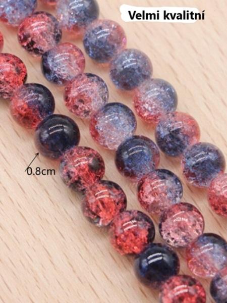 Skleněné dvoubarevné korálky 8 mm (AC284)