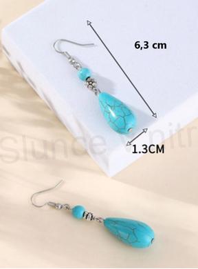 Mineralní tyrkenitové náušnice slza (X1559)