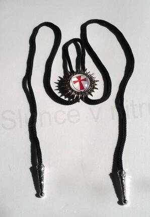 Bolo kravata s templářským křížem (BD701)