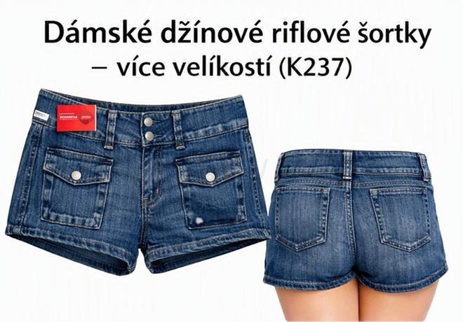 Dámské džínové riflové šortky – vel. 28 (EU 34–36) (K237)