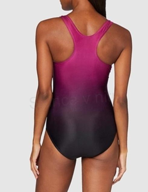 Sportovní dámské jednodílné plavky XL tmavě růžové (K246)