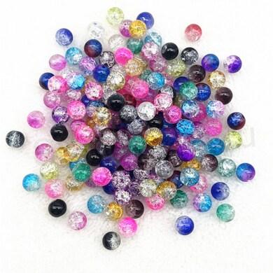 Skleněné dvoubarevné korálky 8 mm modré (AC289)