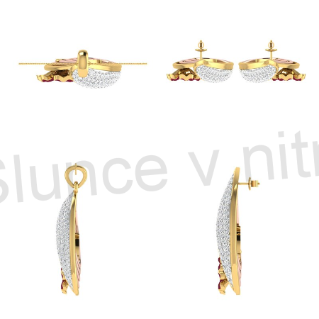 Pozlacená luxusní souprava šperků Swarovski Elements s květinou, kytičkami (BS8)
