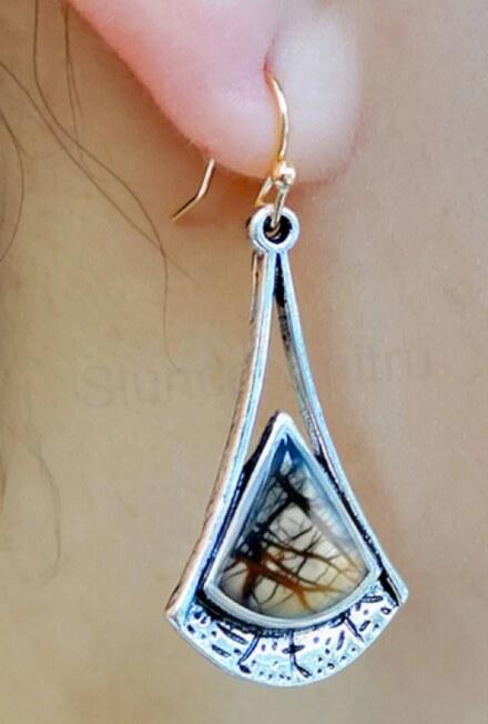 Kované vykladáné náušnice ozdobné (BB728)