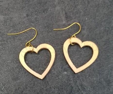 Dřevěné visací náušnice kruh (BB733)