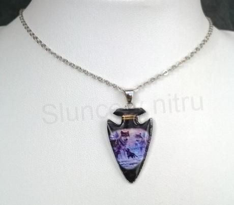 Náhrdelník s přívěškem Vlka do tvaru šipky (BD706)