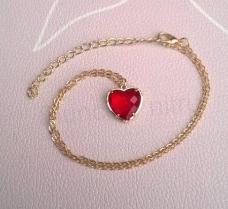 Náhrdelník choker řetízkový s broušeným srdíčkem (BD733)