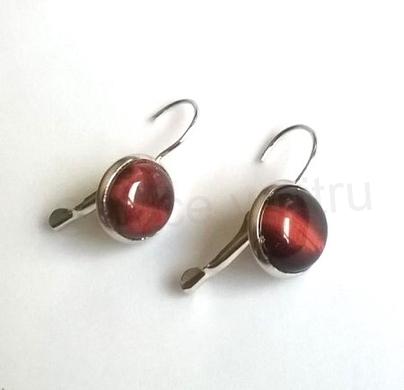 Minerální byčí oko náušnice 12 x 12 mm (X1704)