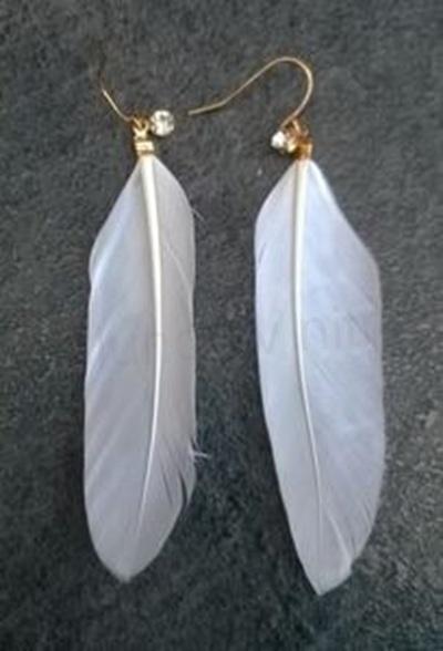 Dlouhé etnické náušnice Bohemia - Peříčkové se zirkonem růžové (BB740)