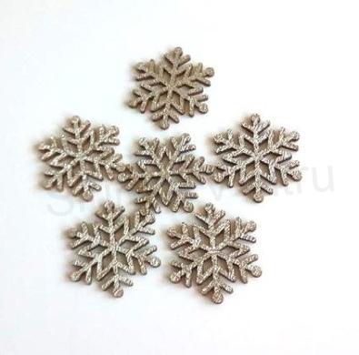 Dřevěné výřezy - vánoční ozdoby vločka stříbrná (V152)