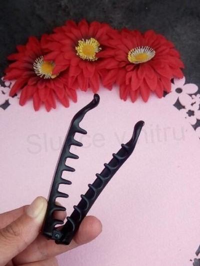 Skřipec, banánek do vlasů 10,3 x 2,3 cm černý (H523)