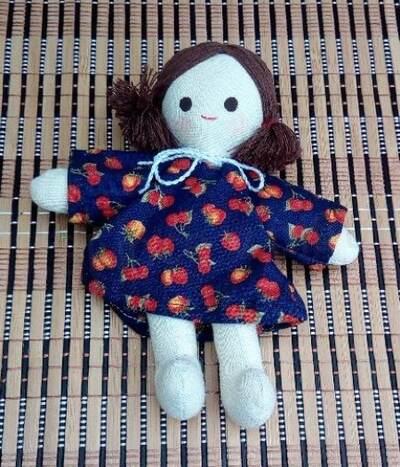 Hadrová panenka Anička délka 15 cm (D895)