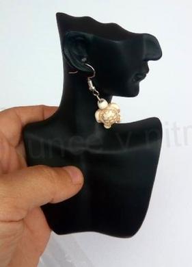 Minerální náušnice Tyrkenitové Želva modré (X1745)